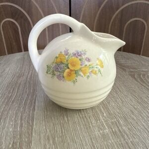Universal Potteries USA Cambridge Vintage Floral Pitcher Cottagecore Prairie